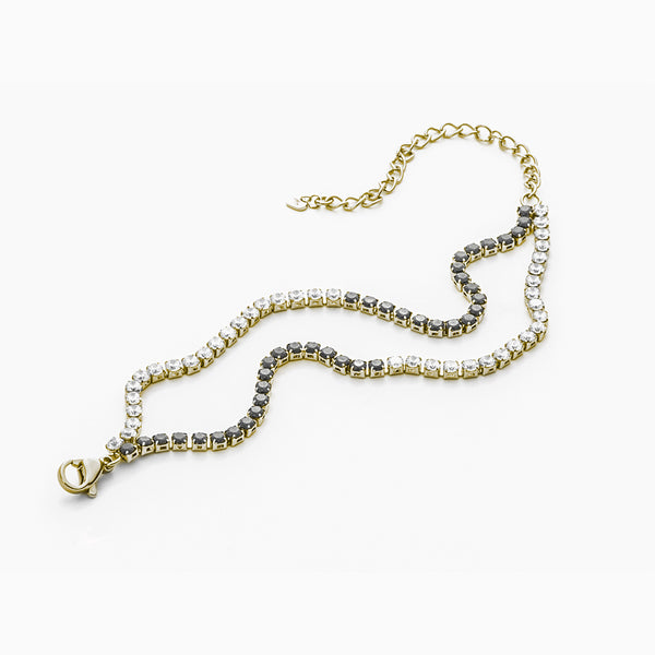 Bracciale Tennis Bicolore da Donna con Zirconi