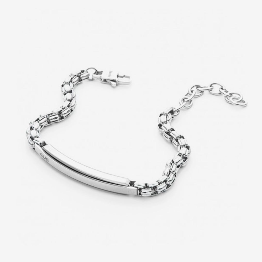 Bracciale uomo in Acciaio con Maglia Groumette