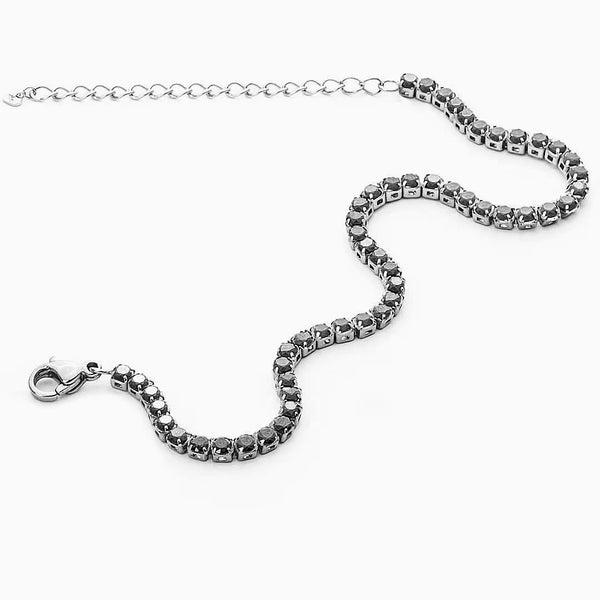 Bracciale tennis con cristalli neri