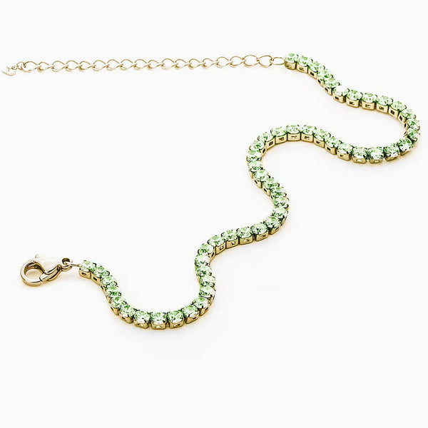 Bracciale tennis con zirconi verdi