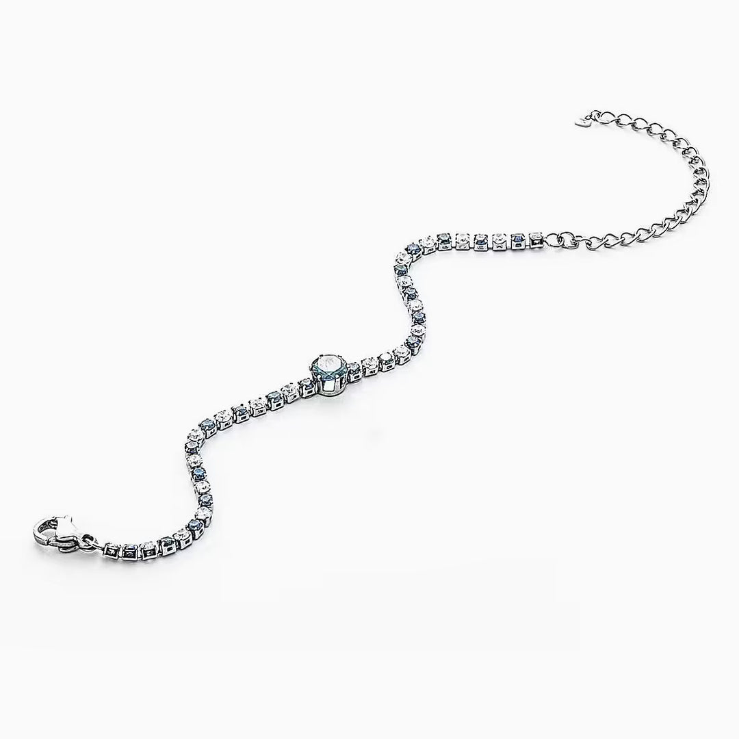 Bracciale Tennis in Acciaio con Cristalli Bianchi