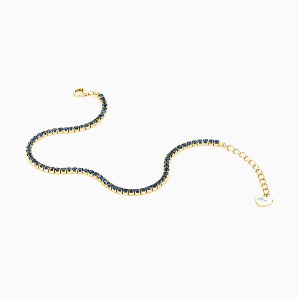 Bracciale Tennis in argento con Zirconi Blu
