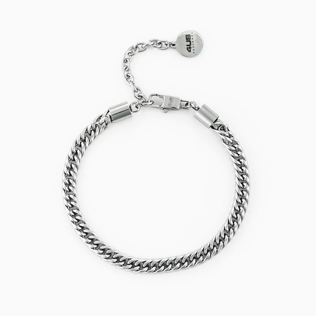 Bracciale Uomo a Maglia Groumette in Acciaio Inox Lucido