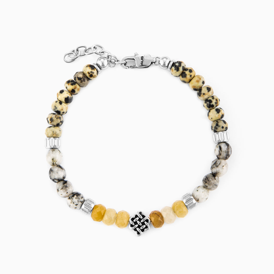 Bracciale uomo in acciaio con pietre gialle