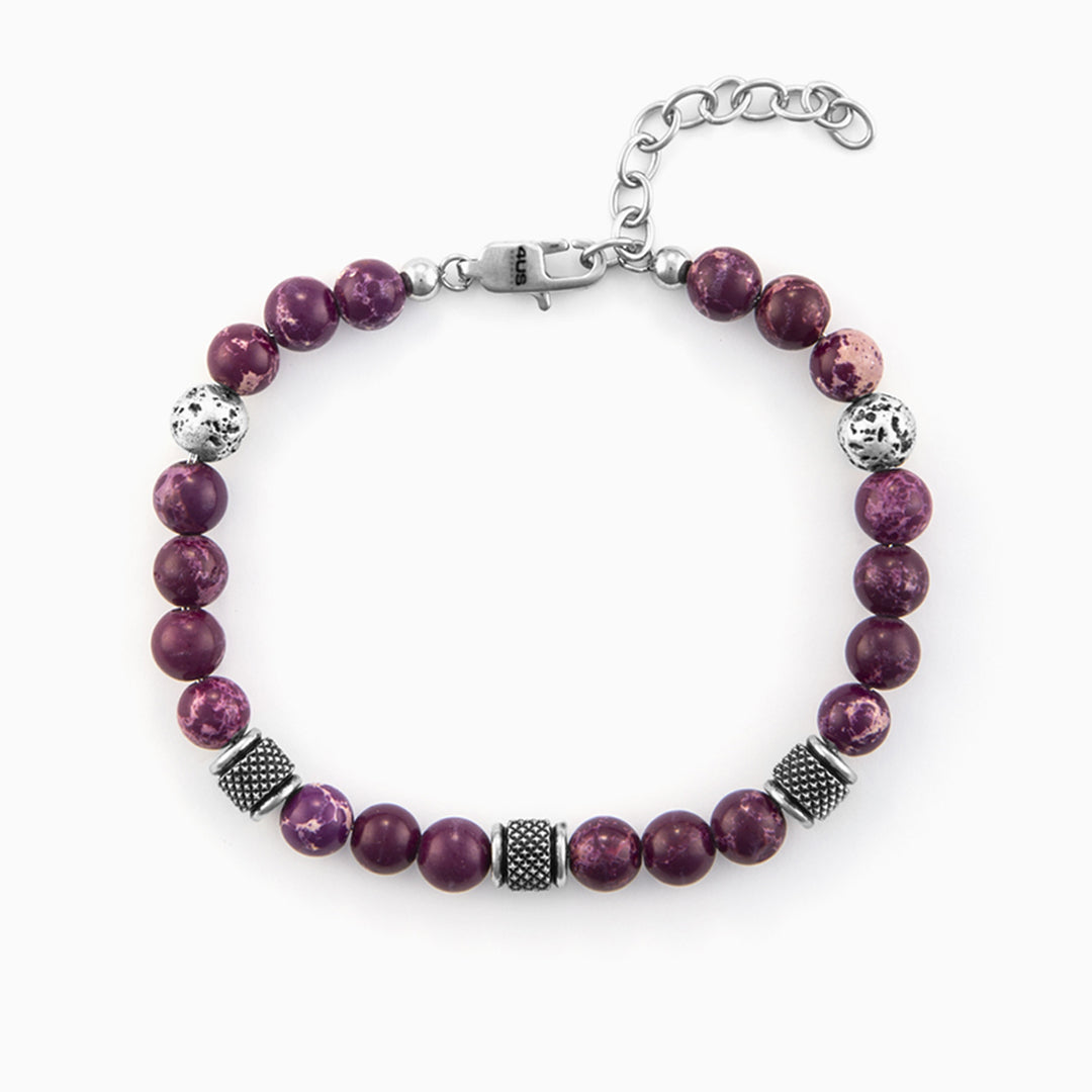 Bracciale uomo con pietre viola
