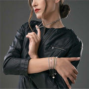 Bracciale tennis in acciaio con zirconi neri
