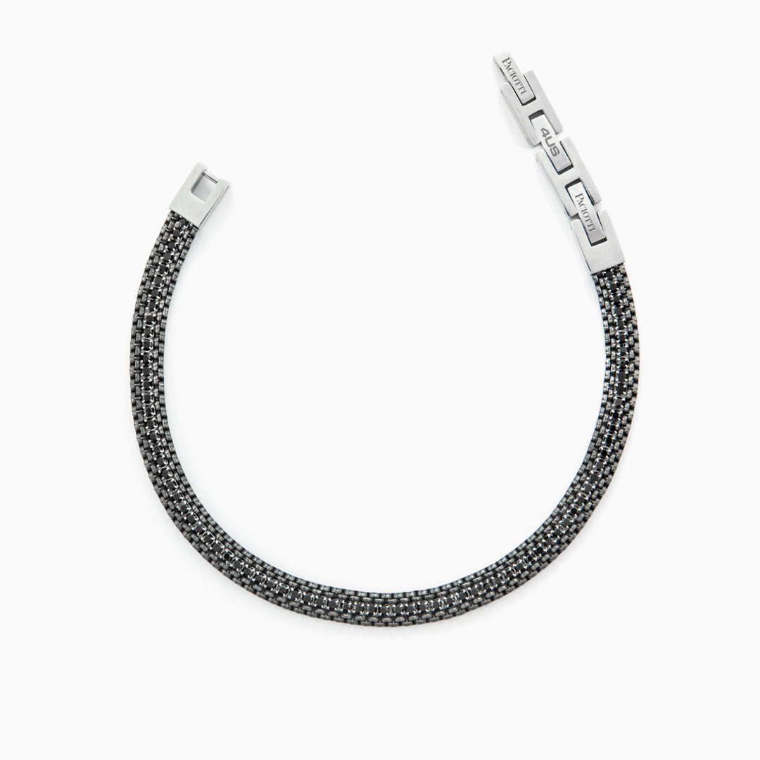 Bracciale uomo in acciaio con corda