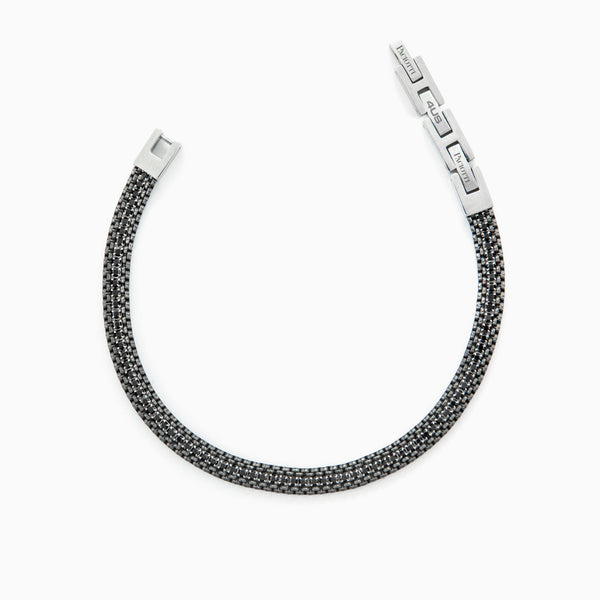 Bracciale uomo in acciaio con corda
