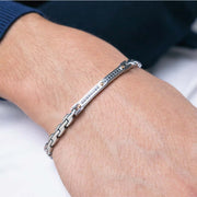 Bracciale in acciaio con zirconi neri