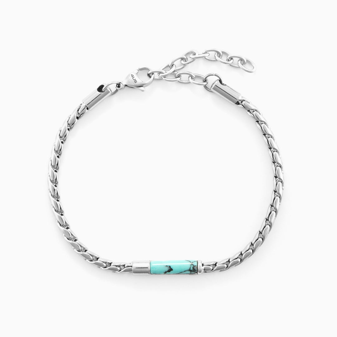 Bracciale con inserto in turchese naturale