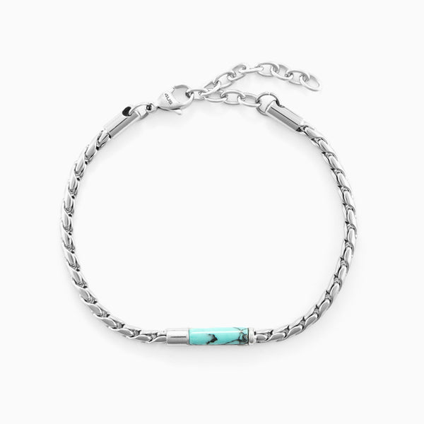 Bracciale con inserto in turchese naturale
