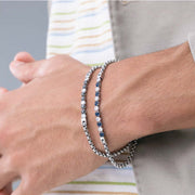 Bracciale tennis in acciaio oro rosa con zirconi
