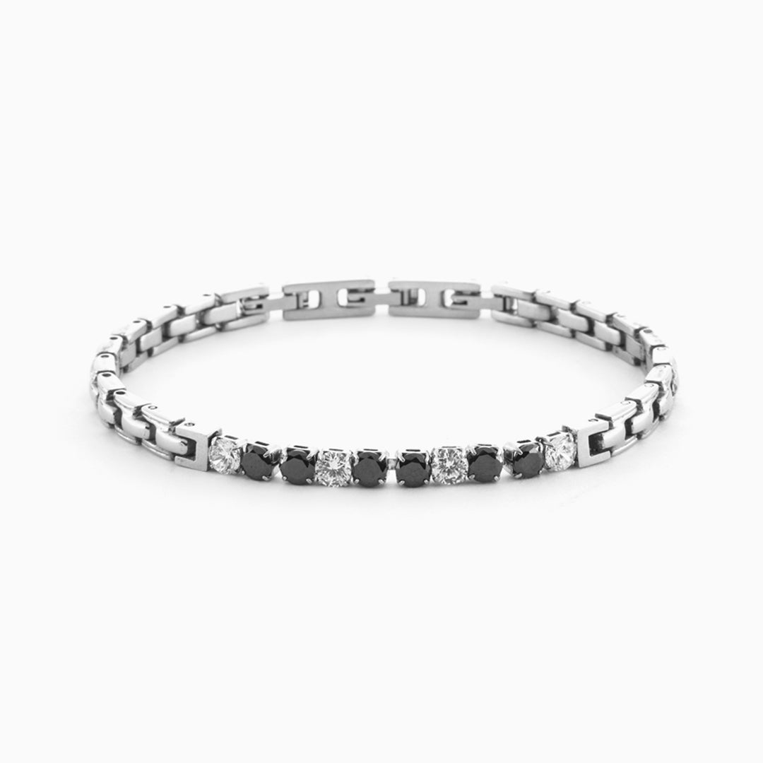 Bracciale Uomo in Acciaio con Zirconi