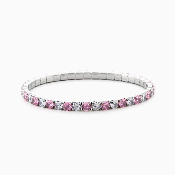 Bracciale Tennis da Donna con Zirconi Rosa e bianchi