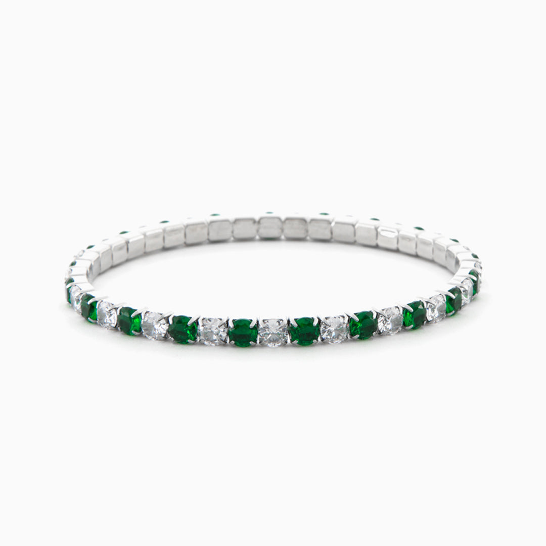 Bracciale Tennis da Donna con Cristalli Verdi