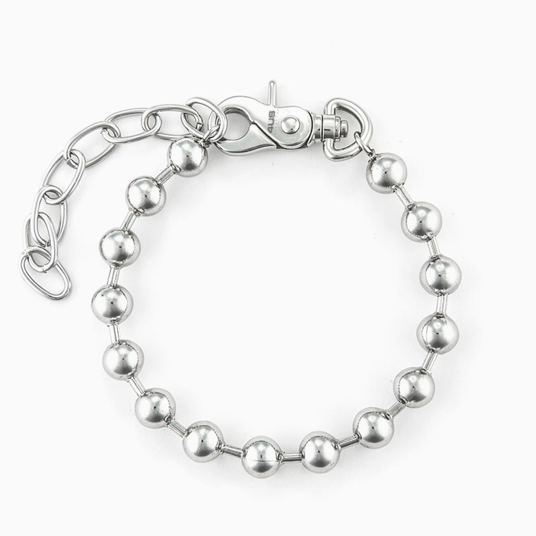 Bracciale in acciaio con sfere lucide