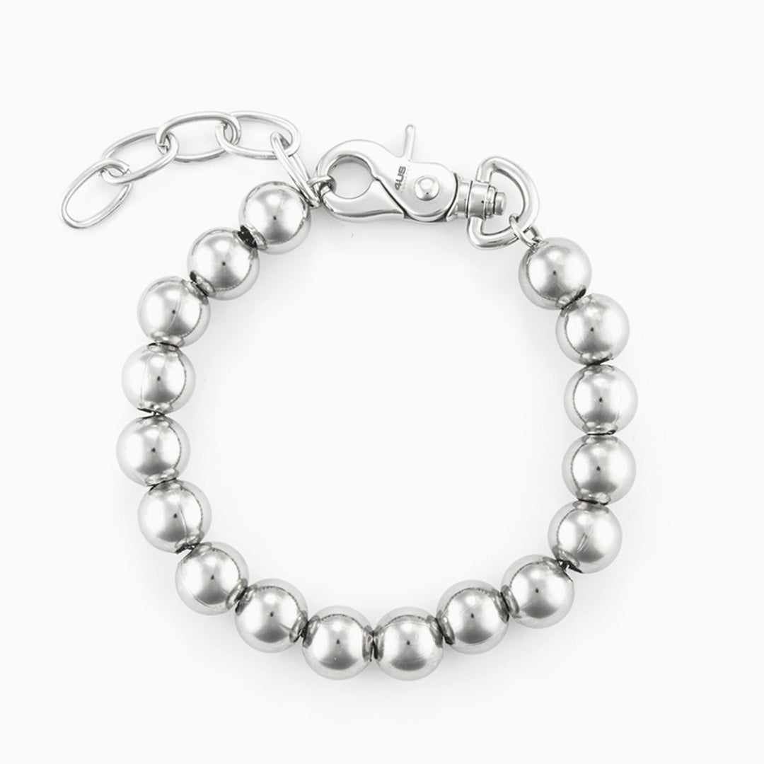 Bracciale in acciaio con sfere lucide