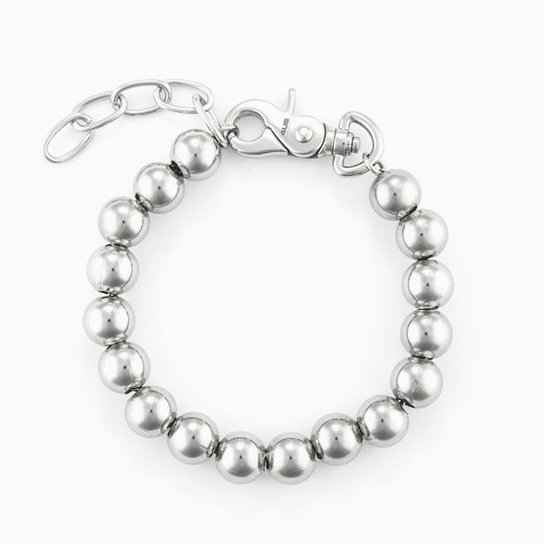 Bracciale in acciaio con sfere lucide