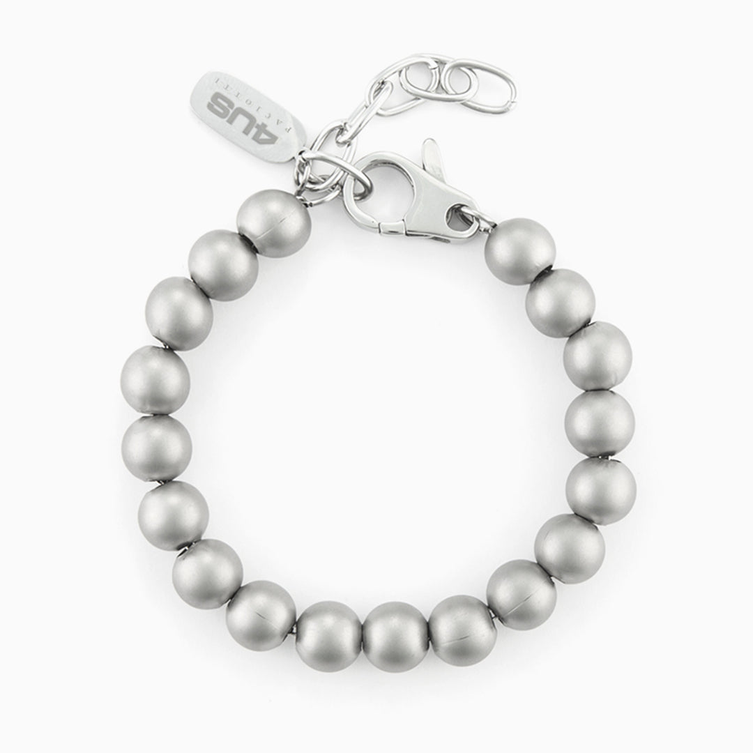 Bracciale in acciaio con sfere satinate