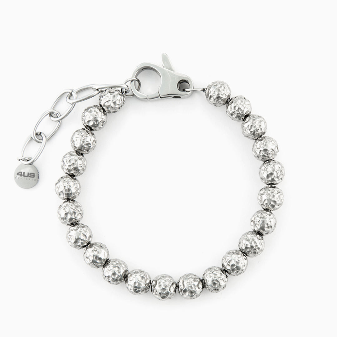 Bracciale in acciaio con sfere martellate