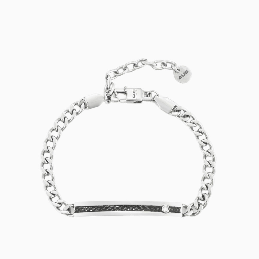 Bracciale uomo con piastra e inserti