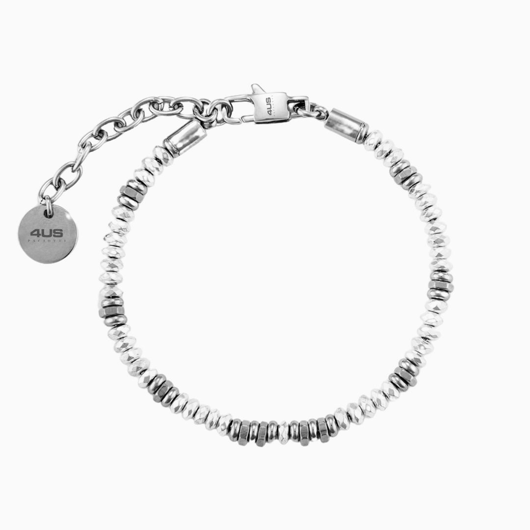 Bracciale uomo in acciaio con elementi lucidi e satinati