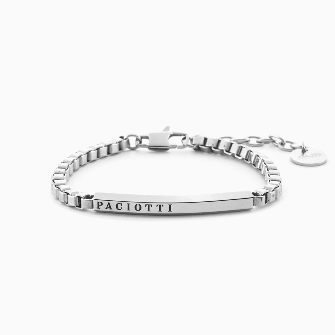 Bracciale uomo in acciaio con incisione “PACIOTTI”