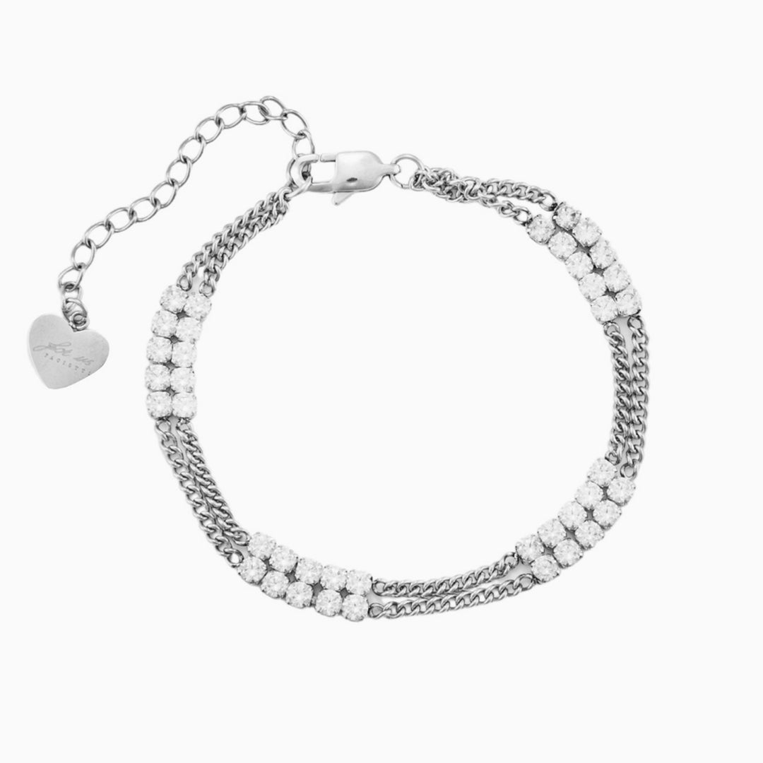 Bracciale con Zirconi e Doppia Catena
