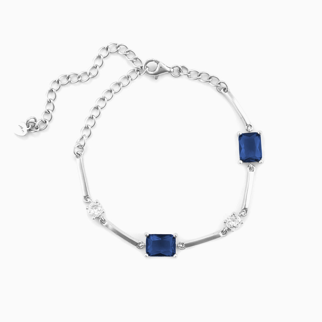 Bracciale Donna in argento con Cristalli Blu e Bianchi
