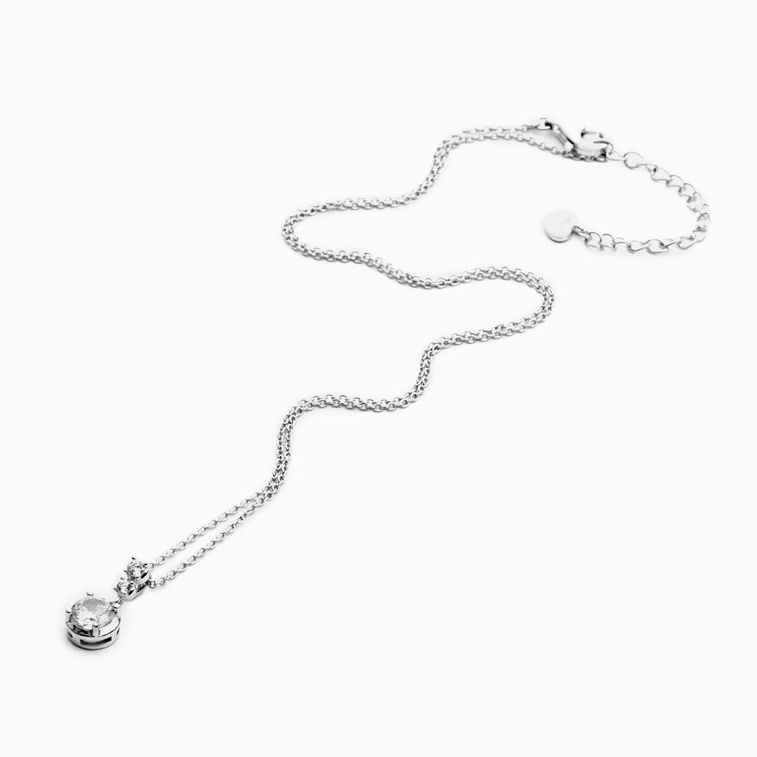 Collana in Argento con Pendente e Zircone