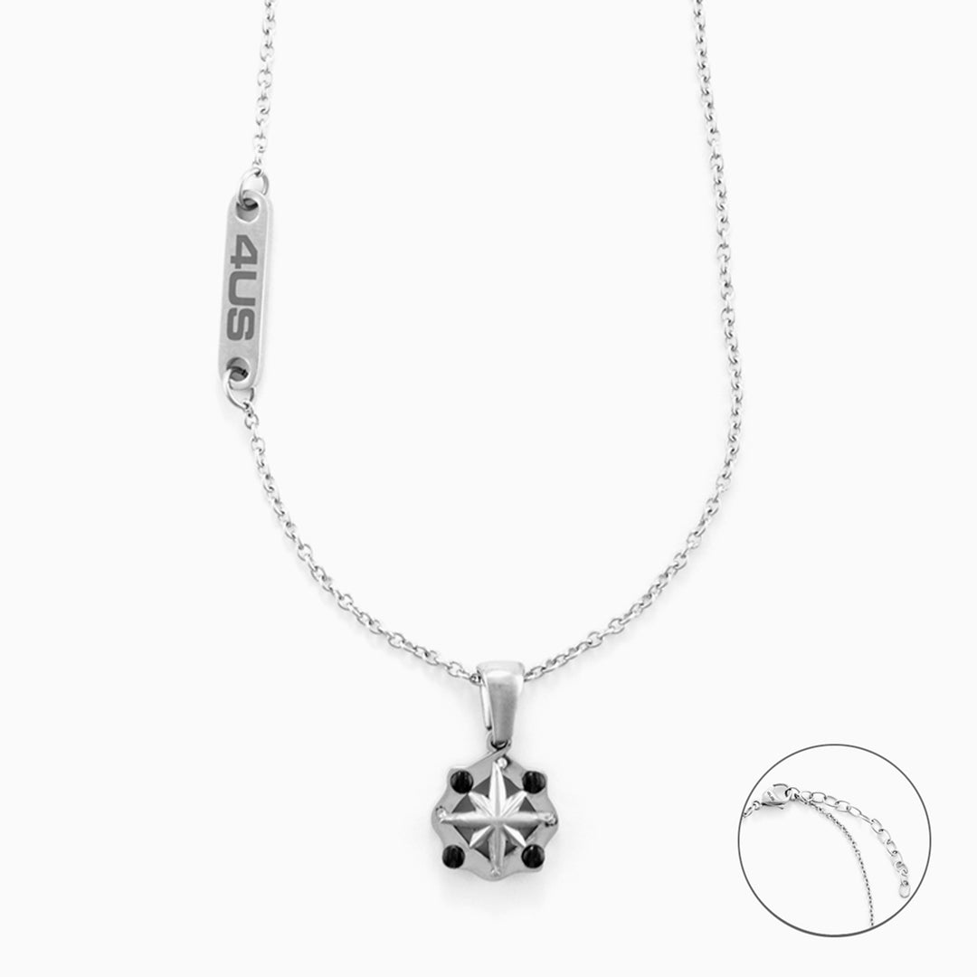 Collana Uomo con Pendente Stella e Pietre Nere