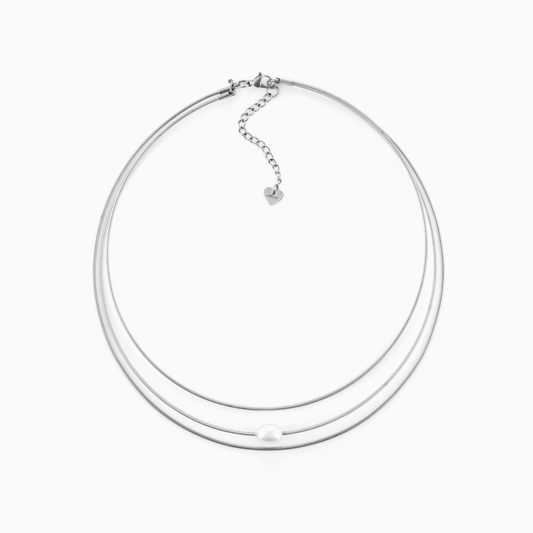 Collana donna a Tre Fili con Perla Centrale