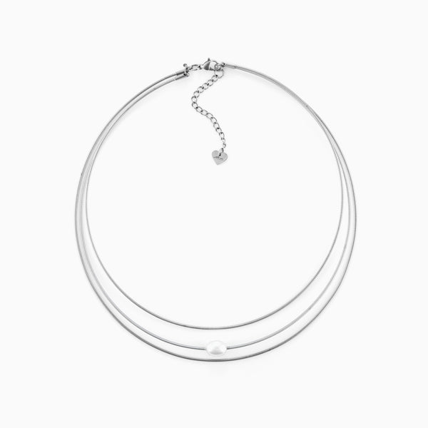 Collana donna a Tre Fili con Perla Centrale
