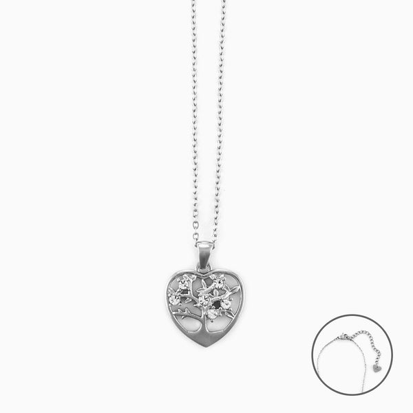 Collana Albero della Vita con Zirconi su Cuore