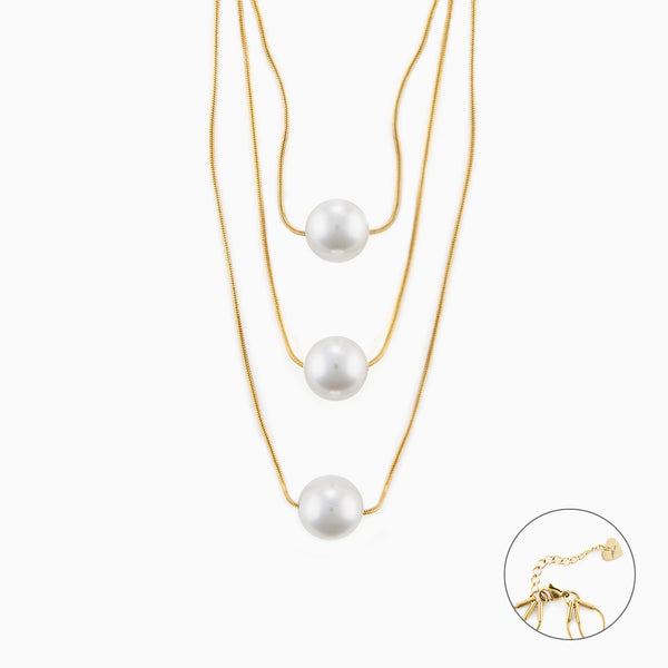 Collana da donna oro con perle bianche