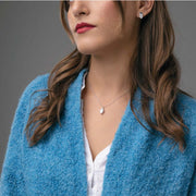 Collana Donna in argento con Ciondolo Goccia e Zirconi Bianchi