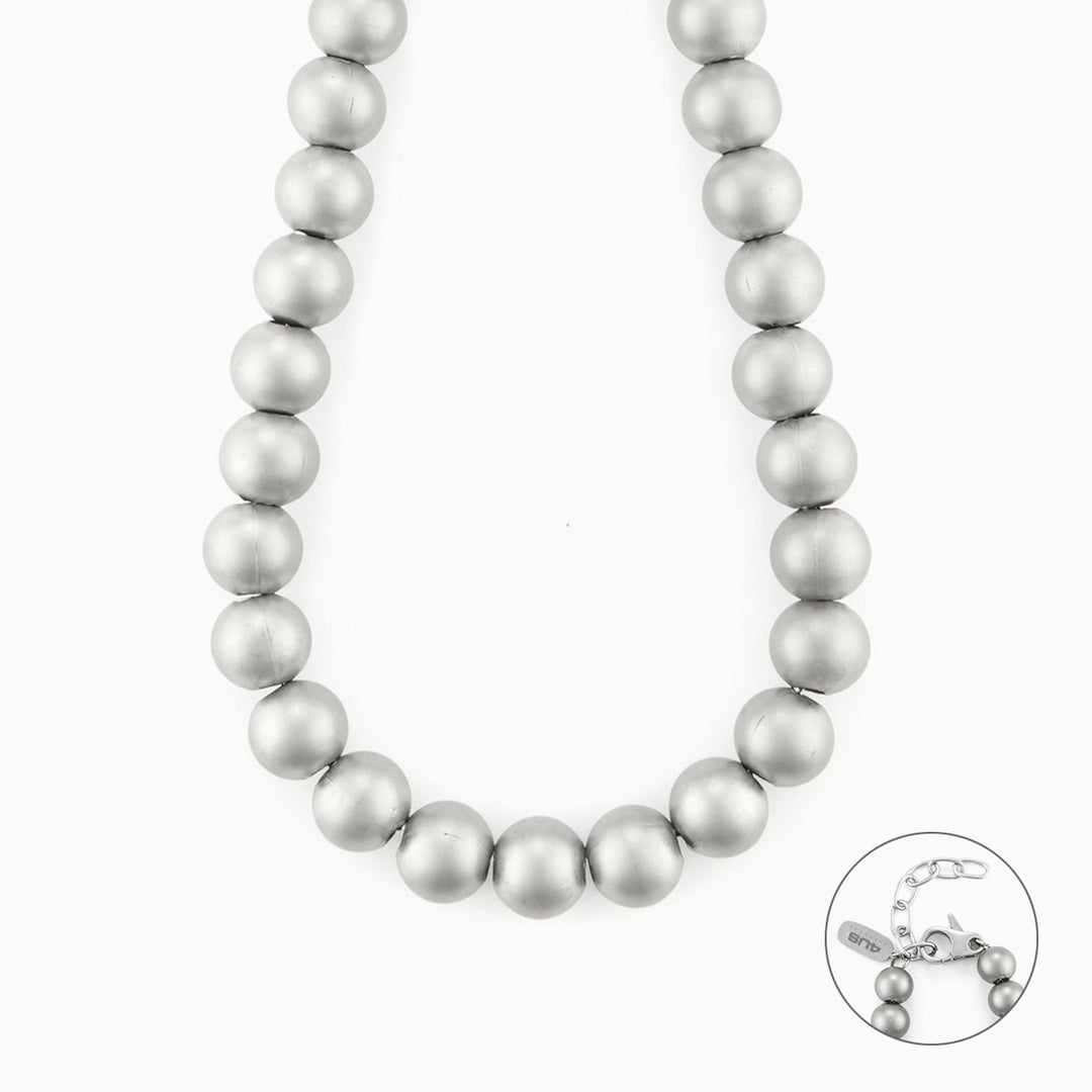 Collana Uomo con Maxi Sfere Opache in Acciaio
