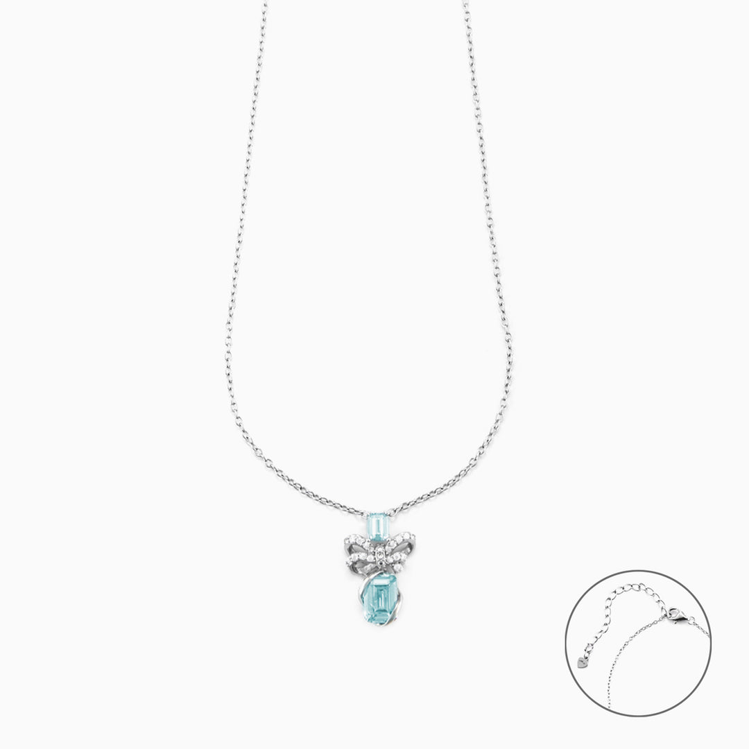 Collana in argento con Ciondolo Farfalla e Pietre Azzurre