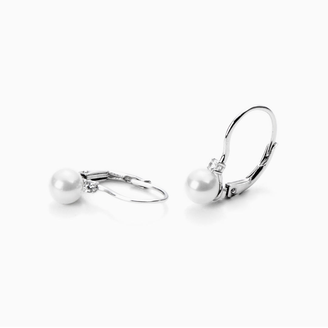 Orecchini in Argento con Perla Bianca