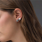 Orecchini Donna in argento Punto Luce Ovale con Zirconi