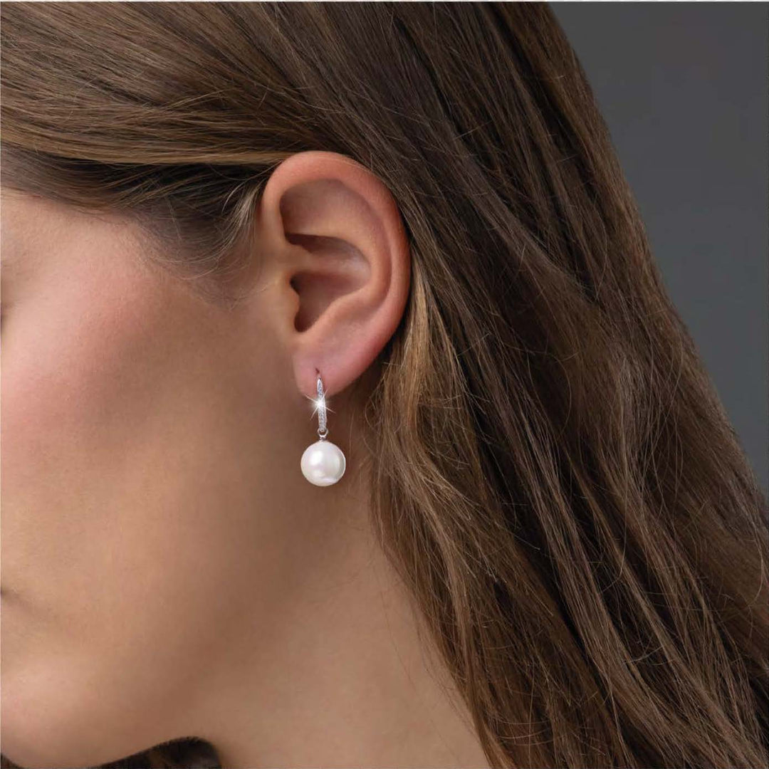 Orecchini in argento Pendenti con Perla Bianca