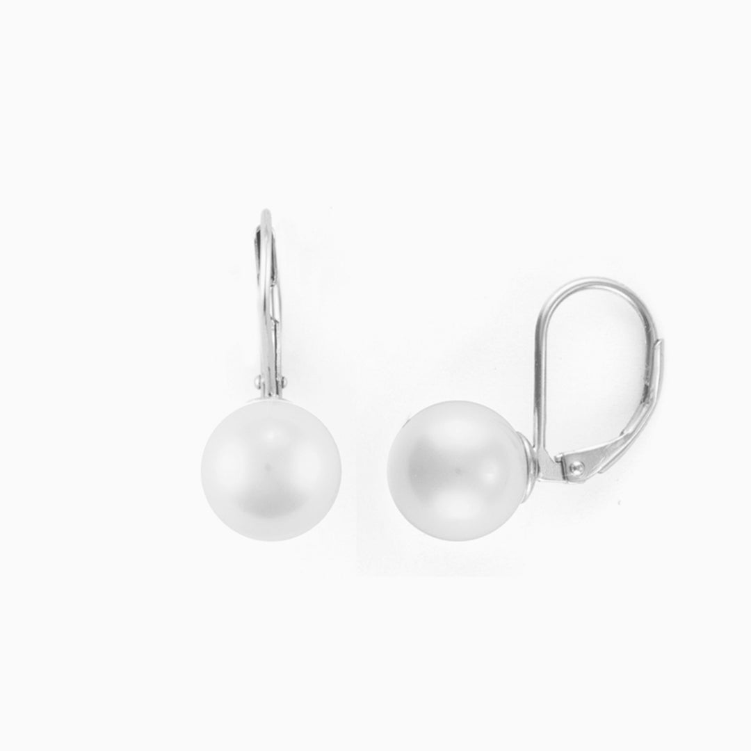 Orecchini in argento Donna con Perla Bianca