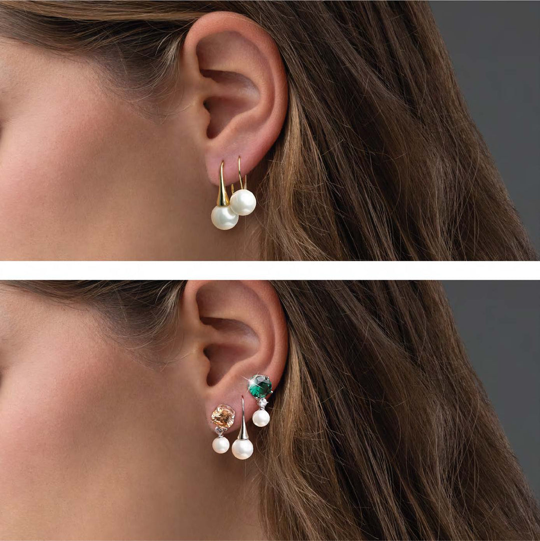 Orecchini Donna in argento con Perla Bianca