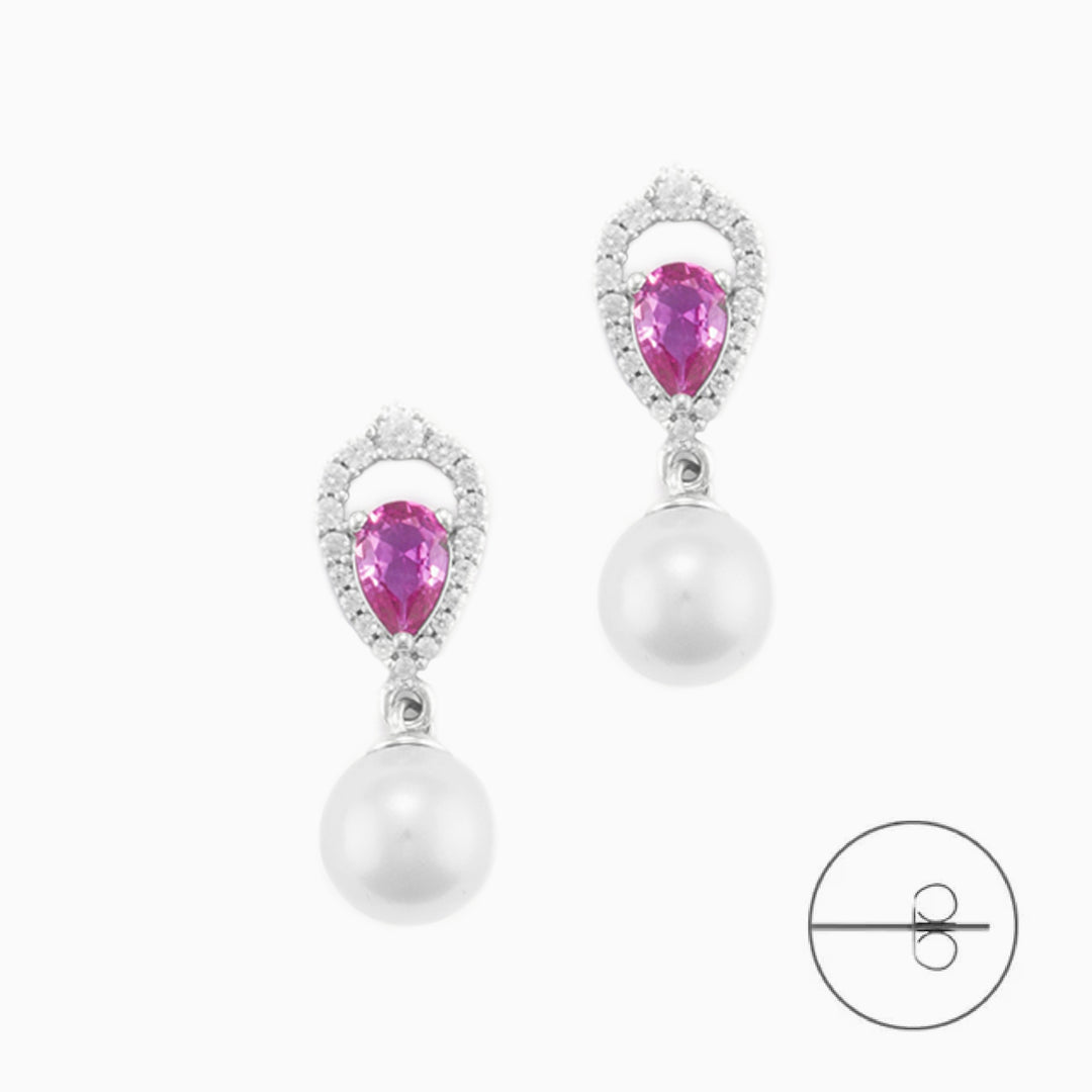 Orecchini Donna in argento con Perla e Zirconi